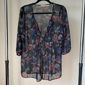 UO Kimchi Blue Watercolor Rose Top